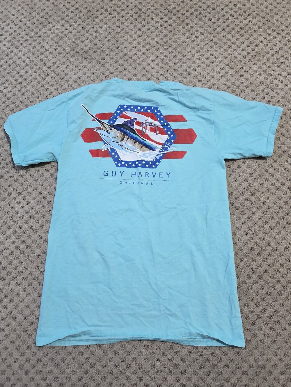 Guy Harvey Blue Short-Sleeve Marlin Graphic Tee